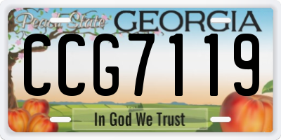 GA license plate CCG7119