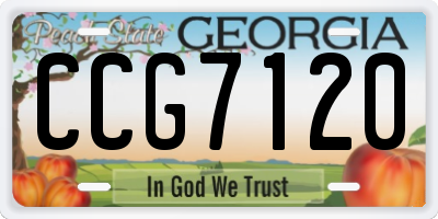 GA license plate CCG7120