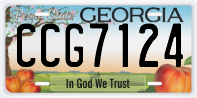 GA license plate CCG7124