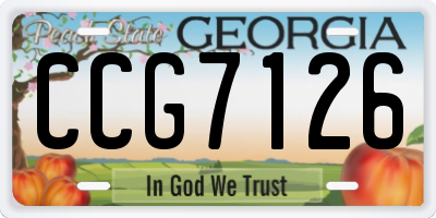GA license plate CCG7126