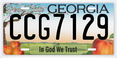GA license plate CCG7129