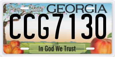 GA license plate CCG7130