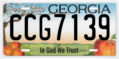 GA license plate CCG7139