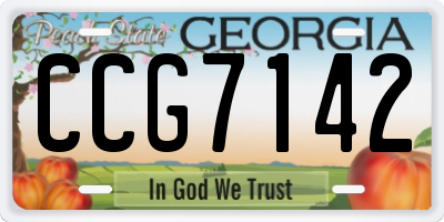 GA license plate CCG7142