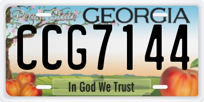 GA license plate CCG7144