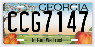 GA license plate CCG7147
