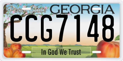 GA license plate CCG7148