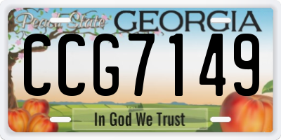 GA license plate CCG7149