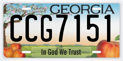 GA license plate CCG7151