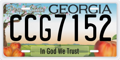 GA license plate CCG7152