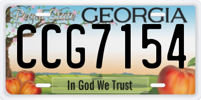 GA license plate CCG7154