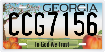 GA license plate CCG7156