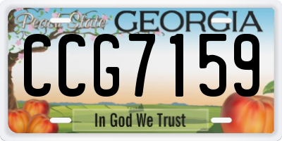 GA license plate CCG7159