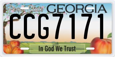 GA license plate CCG7171