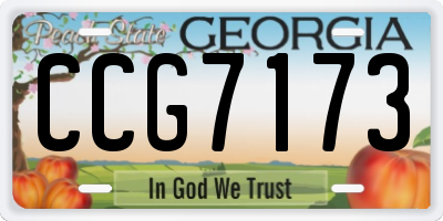 GA license plate CCG7173