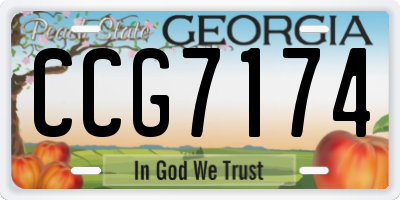 GA license plate CCG7174