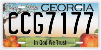 GA license plate CCG7177