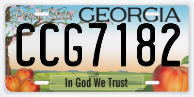 GA license plate CCG7182