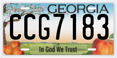GA license plate CCG7183