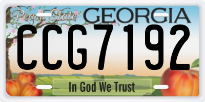 GA license plate CCG7192