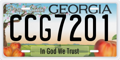 GA license plate CCG7201