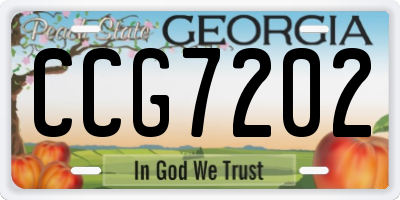 GA license plate CCG7202