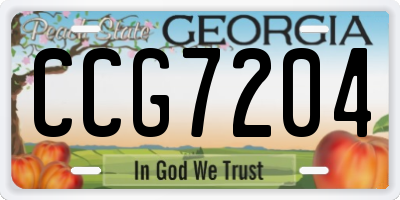 GA license plate CCG7204