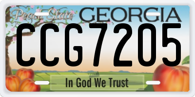GA license plate CCG7205