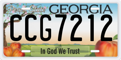 GA license plate CCG7212