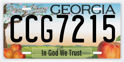 GA license plate CCG7215
