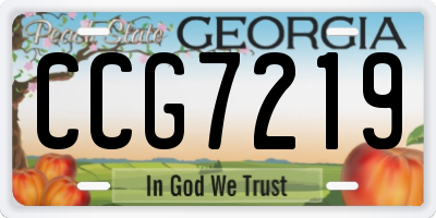 GA license plate CCG7219