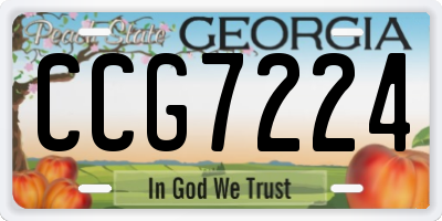 GA license plate CCG7224