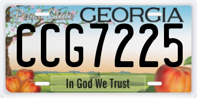 GA license plate CCG7225