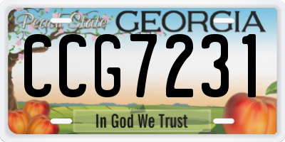 GA license plate CCG7231