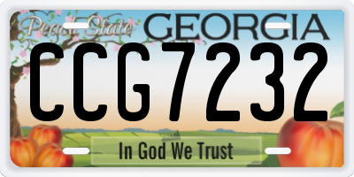 GA license plate CCG7232
