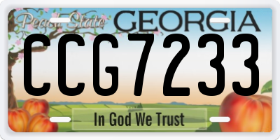 GA license plate CCG7233