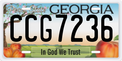 GA license plate CCG7236