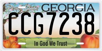 GA license plate CCG7238