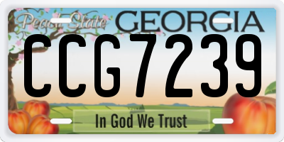 GA license plate CCG7239