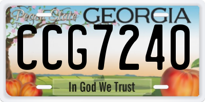 GA license plate CCG7240