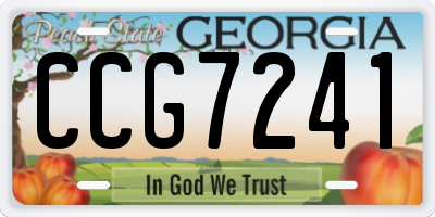 GA license plate CCG7241