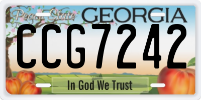 GA license plate CCG7242