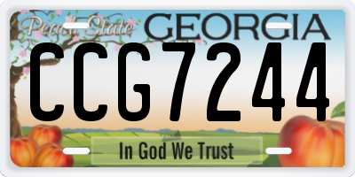 GA license plate CCG7244