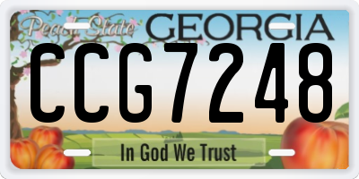 GA license plate CCG7248