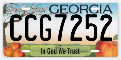 GA license plate CCG7252