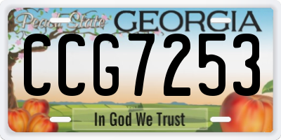 GA license plate CCG7253