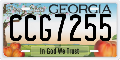GA license plate CCG7255