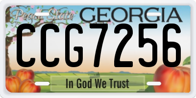 GA license plate CCG7256