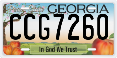 GA license plate CCG7260
