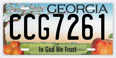 GA license plate CCG7261